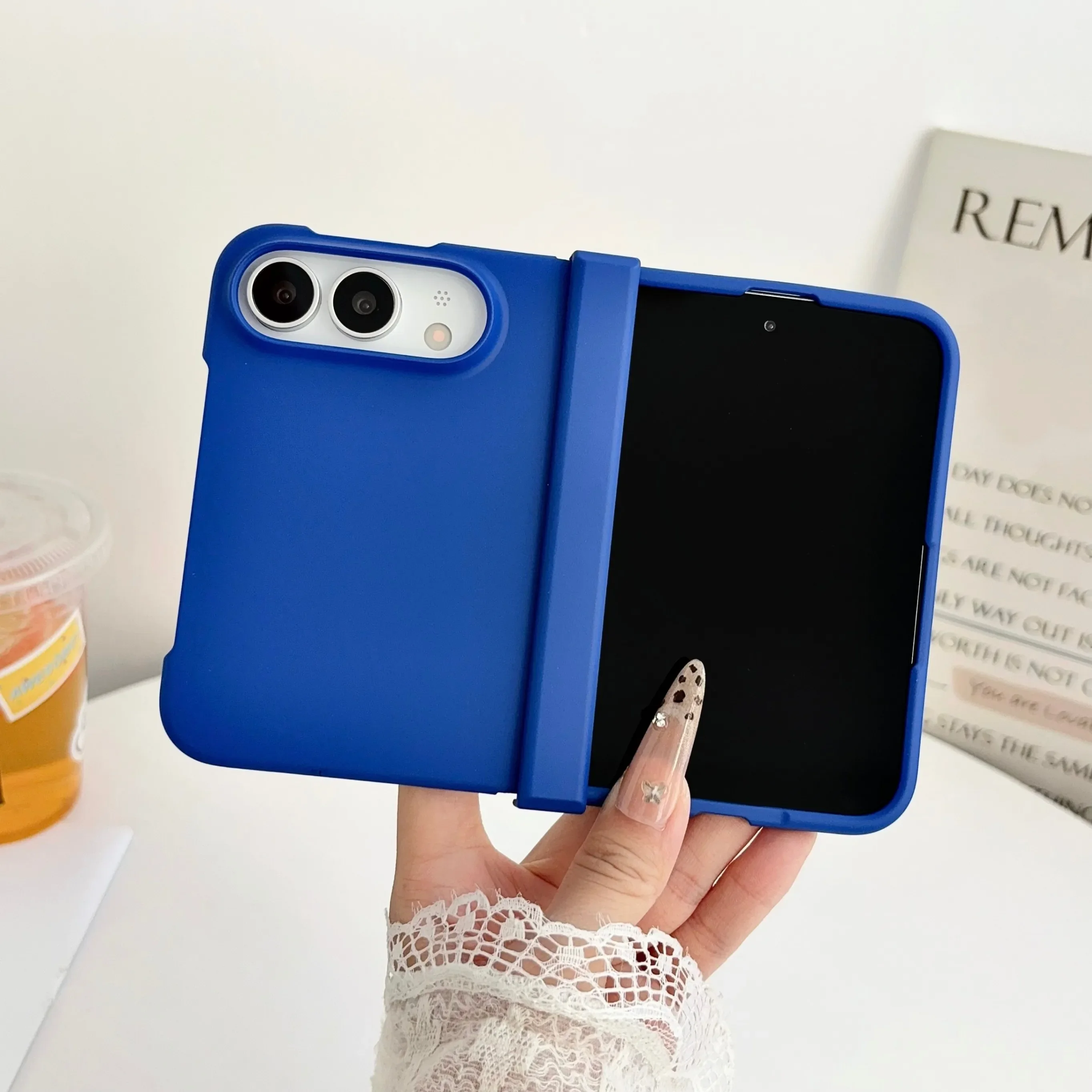 Matte Hard Pc Back Case - เคสโทรศัพท์ผิวสัมผัสแบบดูโอปามีน ผิวด้าน สำหรับ Apple iPhone Duo