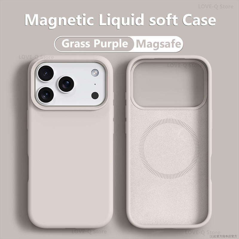 Liquid Silicone Magnetic Phone Case - เคสโทรศัพท์แม่เหล็กแท้สำหรับ MagSafe สำหรับ iPhone 17 16