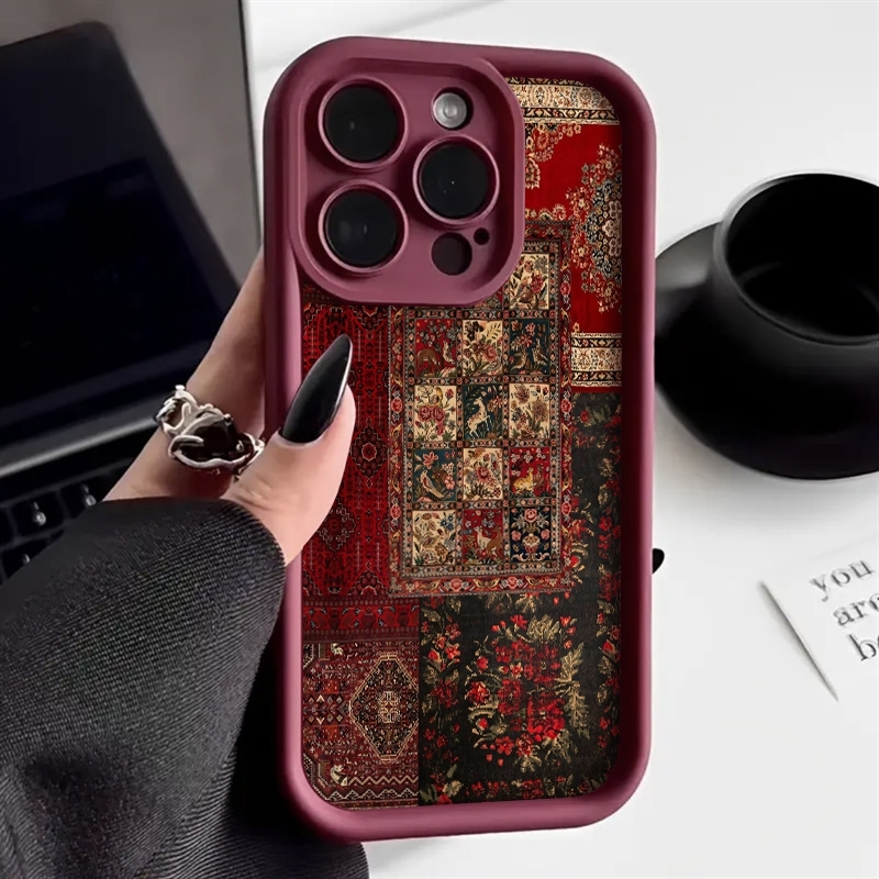 เคสโทรศัพท์ลายพรมวินเทจแบบแพทช - Vintage Floral Pattern Soft Case บทวิจารณ์และราคา