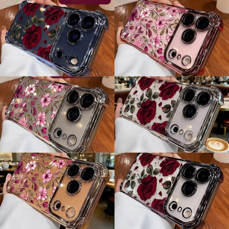 เคสลายดอกไม้สีแดงสไตล์วินเทจ ส - Vintage Floral Pattern Soft Case บทวิจารณ์และราคา
